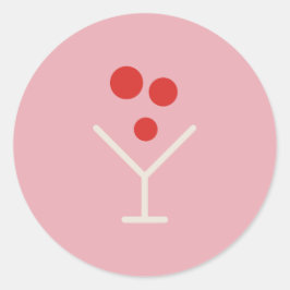 Pegatina Redonda Holly Jolly Pink Martini Holiday Sticker