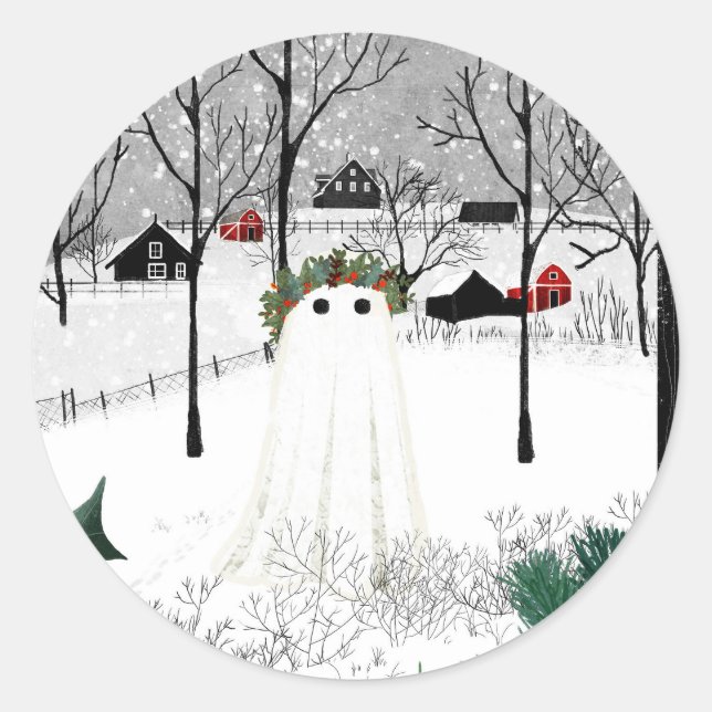 Pegatina Redonda Holly King (Anverso)