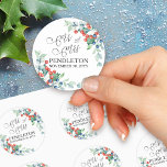 Pegatina Redonda Holly y Berries Winter Wedding<br><div class="desc">El Sr. y la Sra. pegatinas de bodas con elegante caligrafía y acuarela diseño de bayas de invierno, holly, pino y vegetación perenne. Una hermosa elección para un invierno o un boda de navidades. Encuentre invitaciones coordinadas, papelería y decoración del día de evento en mi colección de Bodas de Winter...</div>