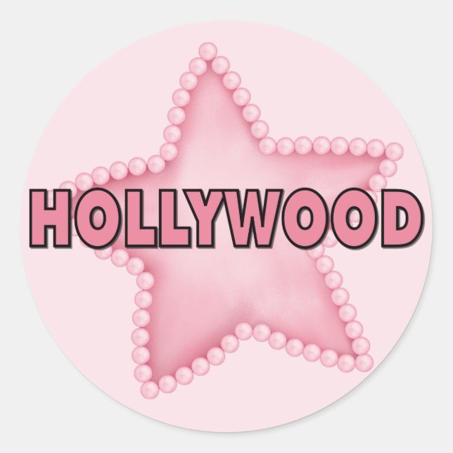 Pegatina Redonda Hollywood (Anverso)