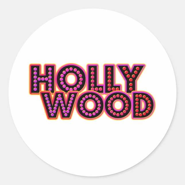 Pegatina Redonda Hollywood (Anverso)