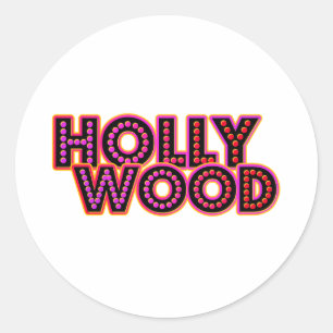 Pegatina Redonda Hollywood