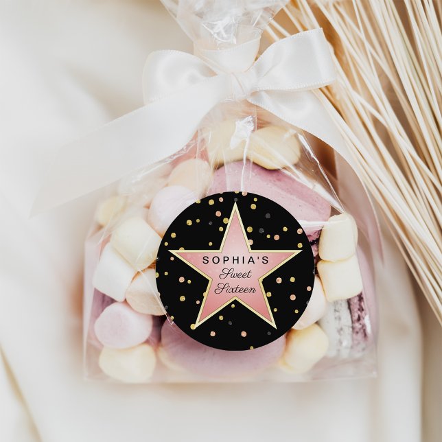 Pegatina Redonda Hollywood Glam Personalizado (Subido por el creador)