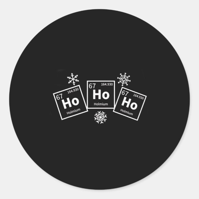 Pegatina Redonda Holmium Chemistry Element 67 Science Xmas Periodic (Anverso)