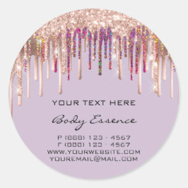 Pegatina Redonda Holografía de maquillaje Días feriados púrpura Ros