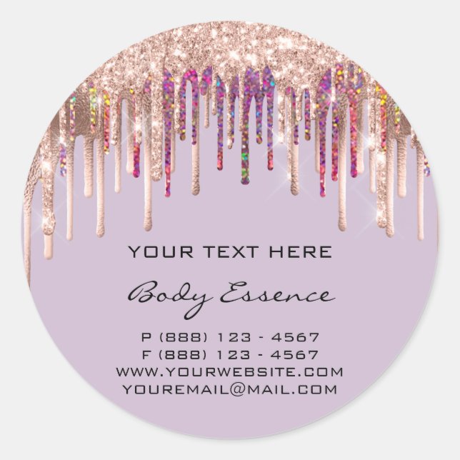 Pegatina Redonda Holografía de maquillaje Días feriados púrpura Ros (Anverso)