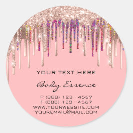 Pegatina Redonda Holografía de maquillaje Días feriados rosados Ros