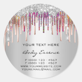 Pegatina Redonda Holografía de maquillaje Días festivos de gris Ros