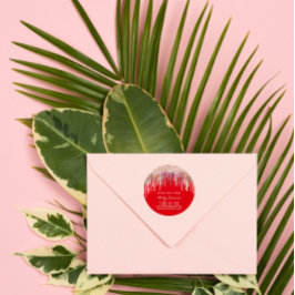 Pegatina Redonda Holografía de maquillaje Dris Festividades Rojas R