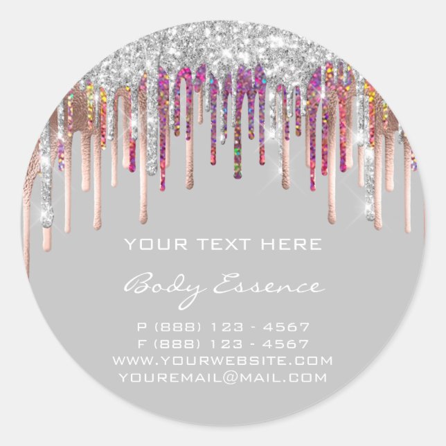 Pegatina Redonda Holografía de maquillaje Perforaciones Promocional (Anverso)