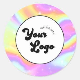 Pegatina Redonda Holográfico Logotipo Comercial Personalizado Promo