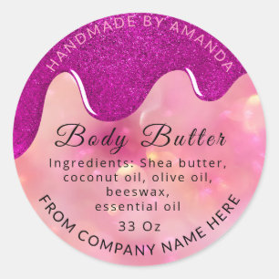 Pegatina Redonda Holograph Berry Name Body Butter Drib Scrub