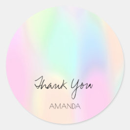 Pegatina Redonda Holograph Dris Pink Strokes Gracias Nombre