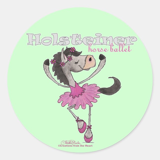 Pegatina Redonda Holsteiner Horse Ballet (Anverso)