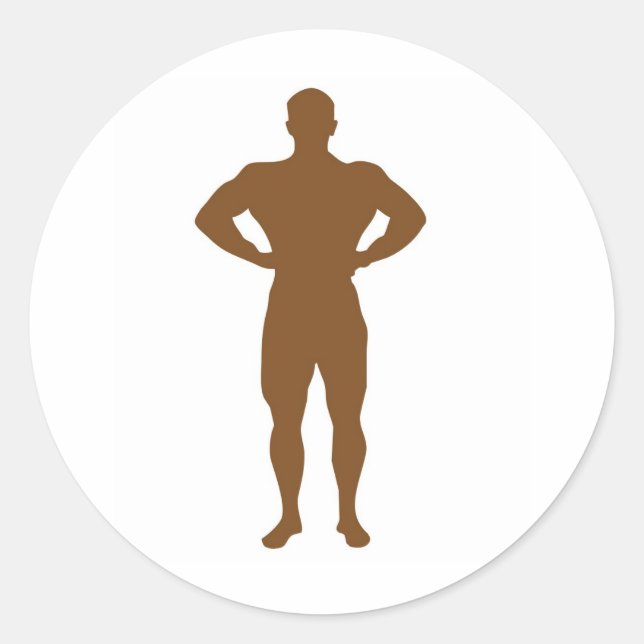 Pegatina Redonda Hombre (Anverso)