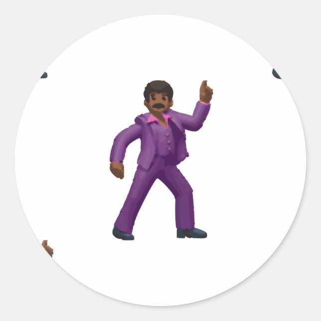 Pegatina Redonda Hombre bailando de emoji (Anverso)