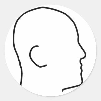 Pegatina Redonda Hombre calvo (o mujer)