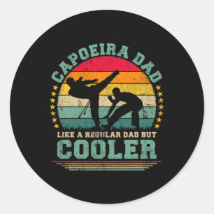 Pegatina Redonda Hombre Capoeira Arte Marcial Amante Vintage Capoei