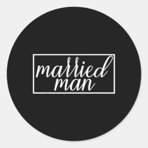Pegatina Redonda Hombre Casado Esposo Boda Matrimonio Divertido Par