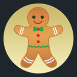 Pegatina Redonda Hombre de caramelo | Faux Gold Christmas Sticker<br><div class="desc">NewParkLane - Faux Gold Christmas Sticker con un hombre de jengibre tradicional. Echa un vistazo a esta encantadora colección de Navidades de Gingerbread Man para encontrar artículos similares, como postales, sellos y más. ¿Tienes deseos de diseño personal específicos? ¿O desea este diseño en un producto que no está actualmente en...</div>
