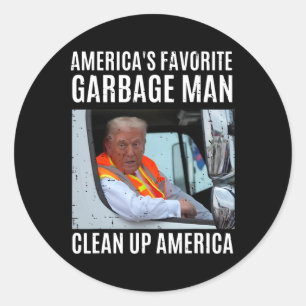 Pegatina Redonda Hombre de jardín favorito de Estados Unidos limpia