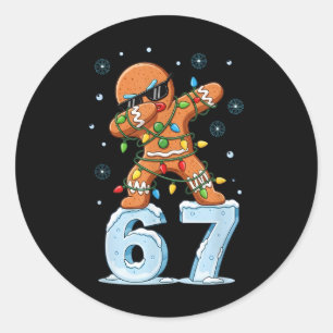 Pegatina Redonda Hombre de jengibre divertido 67 Meme haciendo Dabb