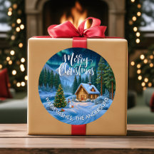 Hombre de nieve de cabaña nórdica Feliz Navidad re