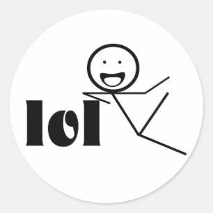 Pegatina Redonda hombre de palo de lol