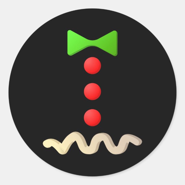 Pegatina Redonda Hombre de pan de jengibre disfraces de Halloween (Anverso)