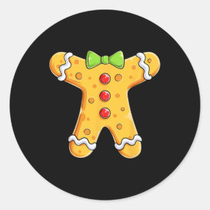 Pegatina Redonda Hombre de pan de jengibre disfraces Navidades de H