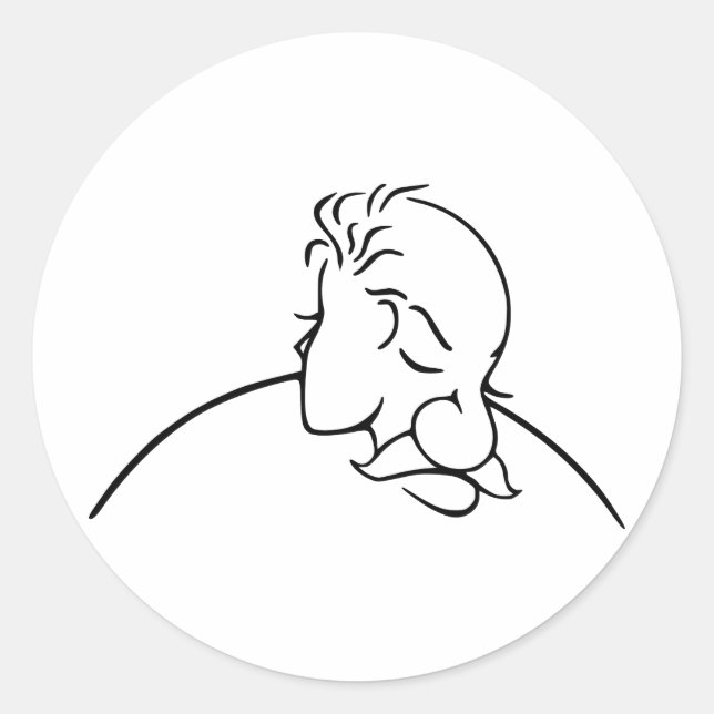 Pegatina Redonda Hombre Mayor O Joven Ilusión Óptica (Anverso)