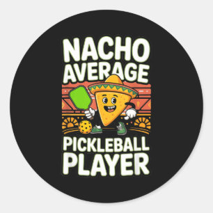 Pegatina Redonda Hombre mexicano jugador de pickleball promedio nac