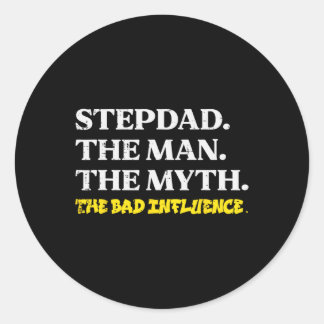 Pegatina Redonda Hombre Mito Mala Influencia Gracioso Paso Papá Día