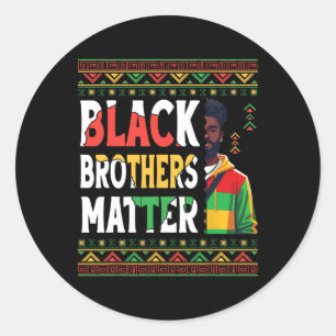 Pegatina Redonda Hombre Negro Hermanos Negros Problema Orgullo Afri
