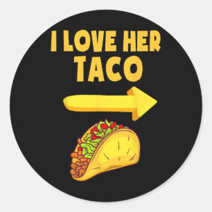 Pegatina Redonda Hombres a los que amo su gracioso taco Pareja coin