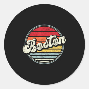 Pegatina Redonda Hombres al atardecer estilo Guay 70s estilo Boston