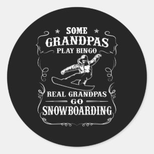Pegatina Redonda Hombres Algunos Abuelos Juegan Bingo Real Grandpas