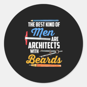 Pegatina Redonda Hombres Arquitectos Con Ojeras