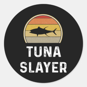 Pegatina Redonda Hombres Atún Capa Regalos De Pesca Divertidos Pesc