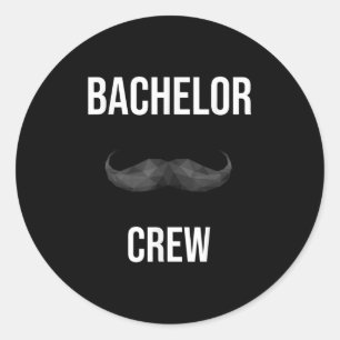 Pegatina Redonda Hombres Crew Despedida de Soltero Novio Novia Tard