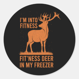 Pegatina Redonda Hombres curiosos cazadores de vintage estoy en Fit