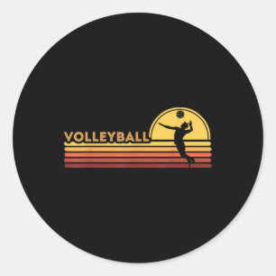 Pegatina Redonda Hombres de voleibol