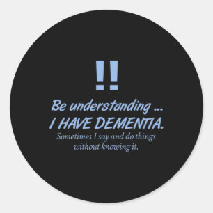 Pegatina Redonda Hombres Dementia Alzheimer Pacientes de Guerrero B