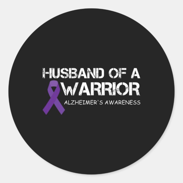 Pegatina Redonda Hombres esposo de la conciencia de un guerrero Alz (Anverso)
