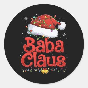 Pegatina Redonda Hombres Guay Baba Claus con Navidades de Santa Hat