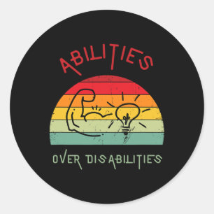 Pegatina Redonda Hombres Hombres Mujeres Niños