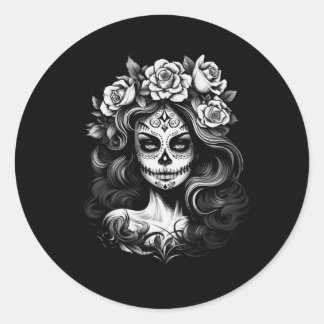Pegatina Redonda Hombres La Catrina Día De La Agencia Gubernamental
