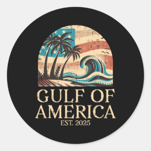 Pegatina Redonda Hombres Mujeres Mujeres Del Golfo De Ee.Uu.