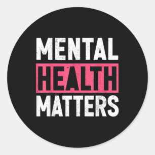 Pegatina Redonda Hombres Mujeres Niños Salud Mental Sensibilización
