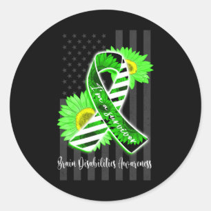 Pegatina Redonda Hombres Mujeres Soy Sobreviviente Con Conciencia D